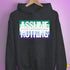 Assume Nothing Gay Male Pride Flag Hoodie - Dark Grey Heather